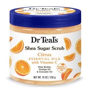 🧡Dr Teal's Shea Sugar Body Scrub, Citrus Essential Oils w/Vitamin C🧡19oz